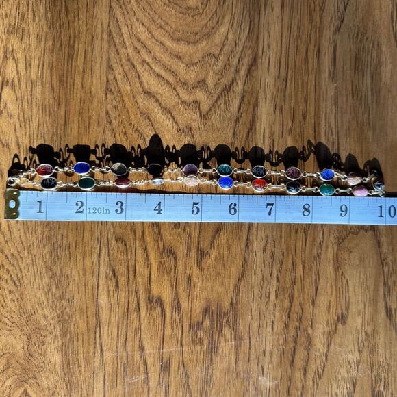 CARLA SCARAB NECKLACE 14K Gold Links 20" Gemstone Scarabs, Vintage Egyptian Rev - Picture 12 of 16